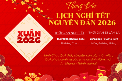 Thông báo về việc nghỉ Tết Nguyên Đán Bính Ngọ năm 2026